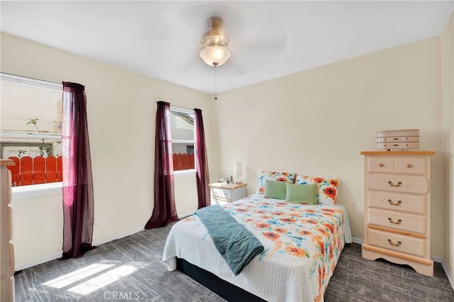 312 W Lugonia Ave, Redlands, CA 92374 - carpeted bedroom with baseboards and a ceiling fan