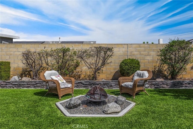 17381 Yorkshire Ave, Yorba Linda, CA 92886 - view of yard with an outdoor fire pit and fence