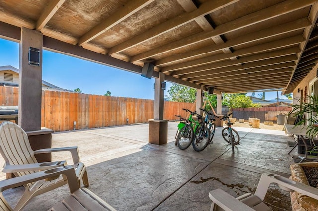 view of patio featuring a fenced backyard