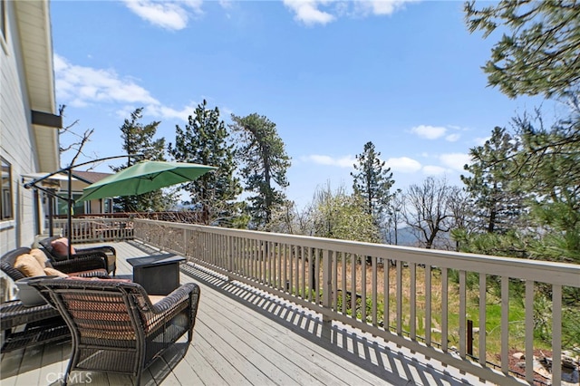 view of wooden terrace