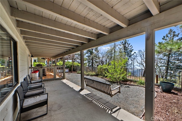 view of patio featuring a fenced backyard