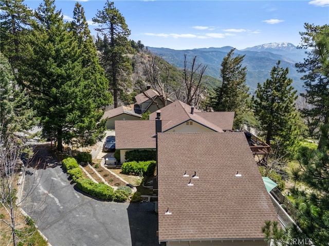 aerial view featuring a mountain view