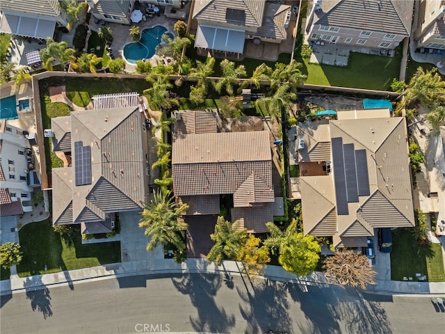 drone / aerial view with a residential view