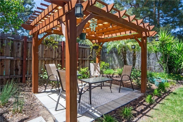32851 Naples Ct, Temecula, CA 92592 - view of patio / terrace featuring a fenced backyard and a pergola