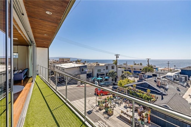 balcony with a water view