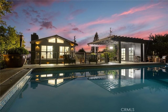 1012 10th St, Manhattan Beach, CA 90266 - pool featuring a patio, an outbuilding, french doors, and a pergola