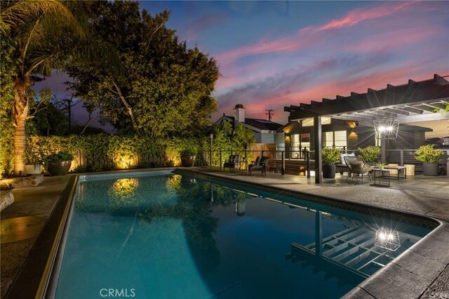 1012 10th St, Manhattan Beach, CA 90266 - view of swimming pool featuring fence, a fenced in pool, and a patio area
