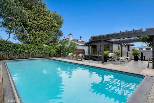 1012 10th St, Manhattan Beach, CA 90266 - view of swimming pool featuring a fenced in pool, a fenced backyard, and a patio area