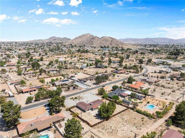 bird's eye view featuring a mountain view and a residential view