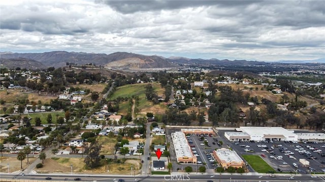 bird's eye view featuring a mountain view