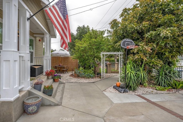 view of patio with fence