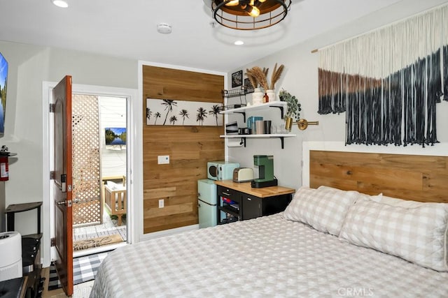 bedroom featuring recessed lighting