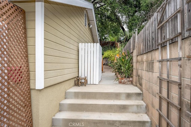 stairs featuring radiator heating unit