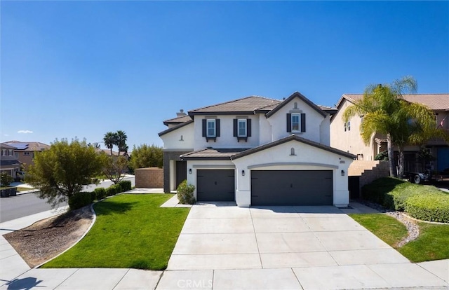30461 Savoie St, Murrieta, CA 92563 - view of front facade featuring a garage, stucco siding, concrete driveway, and a front yard