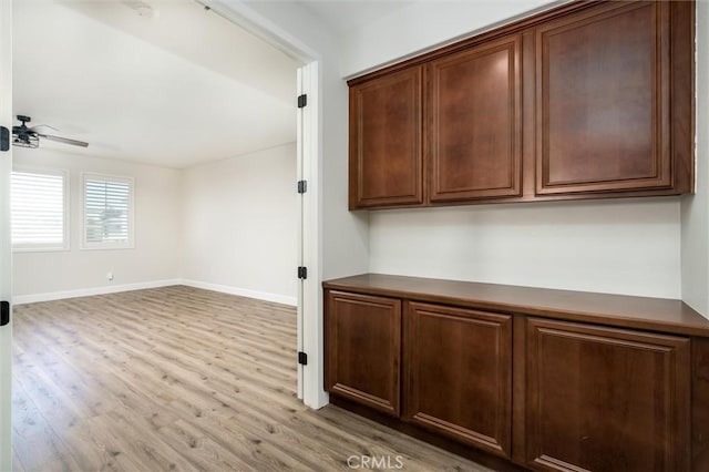 30461 Savoie St, Murrieta, CA 92563 - interior space with a ceiling fan, baseboards, and light wood-style floors