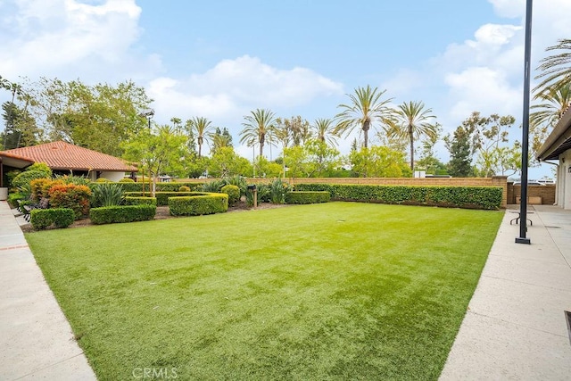 view of yard featuring fence