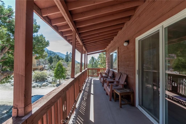 41505 Alder Dr, Forest Falls, CA 92339 - balcony featuring a mountain view