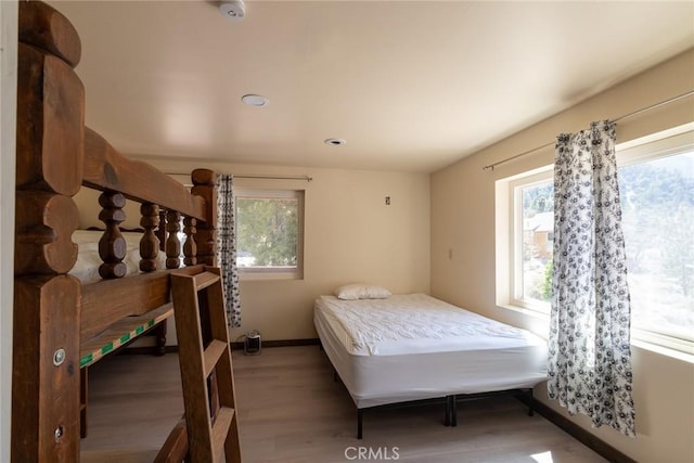 41505 Alder Dr, Forest Falls, CA 92339 - bedroom with recessed lighting, wood finished floors, and baseboards
