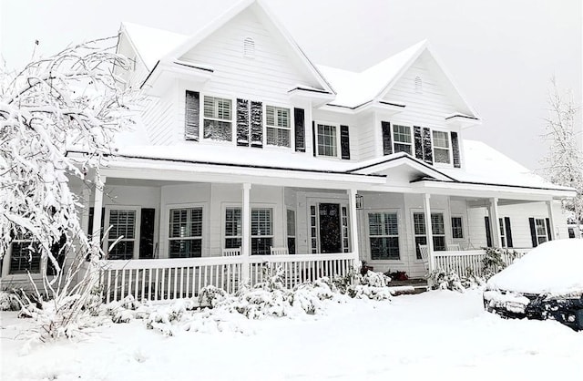 view of front facade featuring covered porch