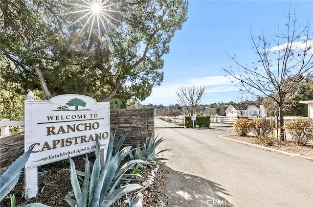 view of community sign