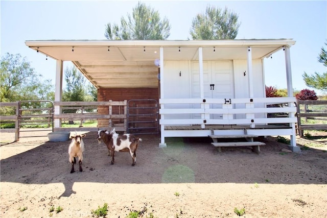 exterior space featuring an exterior structure and an outbuilding
