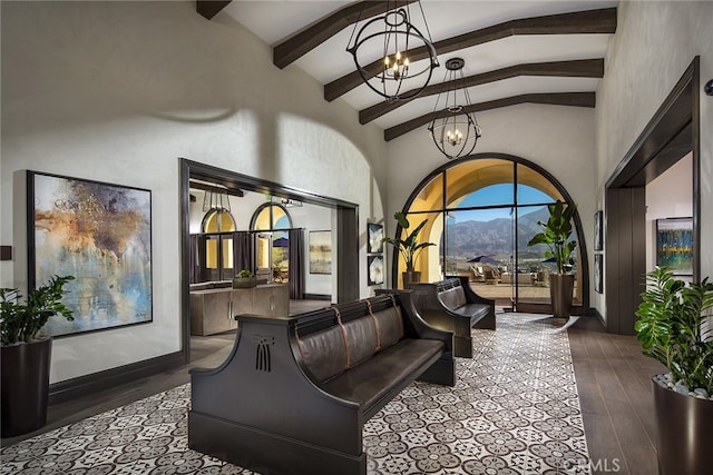 common area featuring a mountain view
