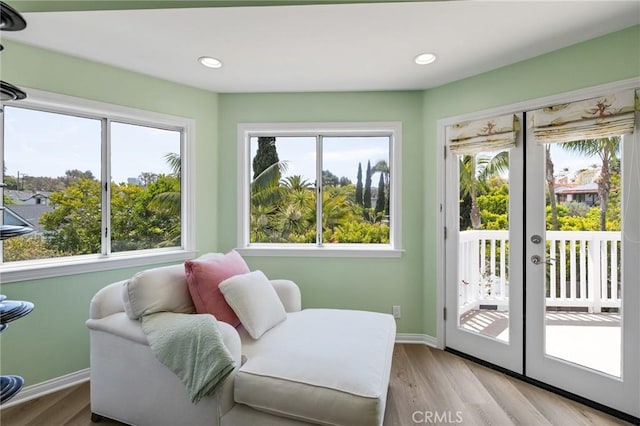 sunroom featuring french doors and a healthy amount of sunlight