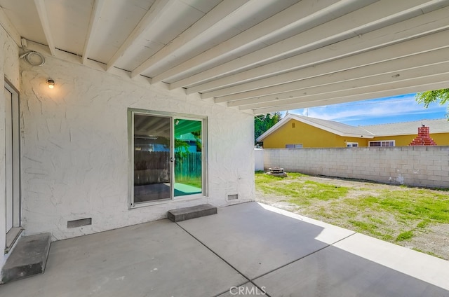 view of patio / terrace with fence