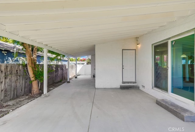 view of patio / terrace with fence
