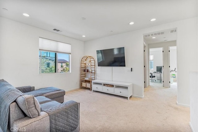 16452 Globetrotter Ave, Chino, CA 91708 - living area with recessed lighting, visible vents, and light carpet