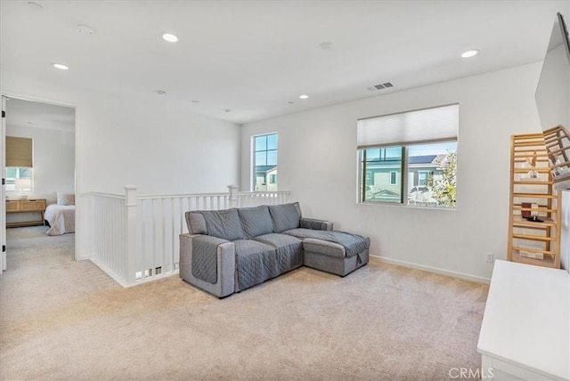 16452 Globetrotter Ave, Chino, CA 91708 - living area with baseboards, carpet flooring, recessed lighting, and visible vents