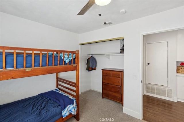 39896 Osprey Rd, Murrieta, CA 92562 - bedroom featuring a closet, a ceiling fan, and carpet