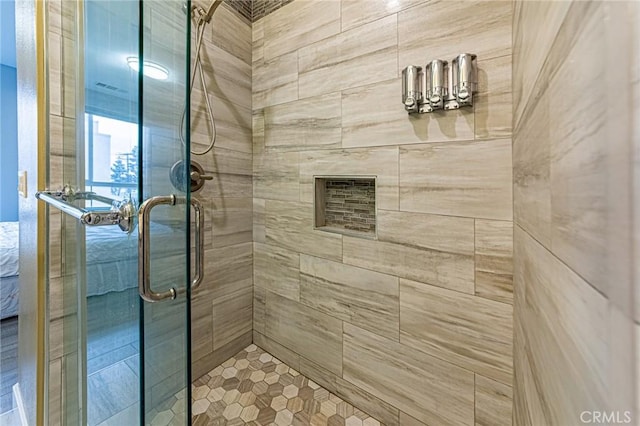 full bathroom with a shower stall