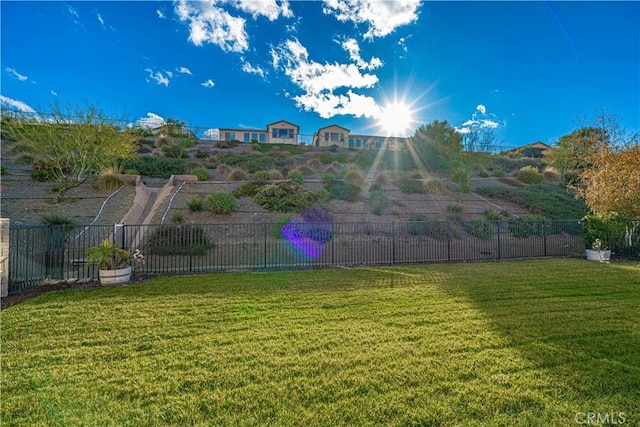 view of yard featuring fence
