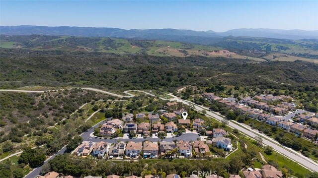 26 Via Fontibre, San Clemente, CA 92673 - aerial overview of property's location featuring a mountainous background and nearby suburban area