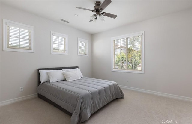 26 Via Fontibre, San Clemente, CA 92673 - bedroom featuring baseboards, light colored carpet, and ceiling fan