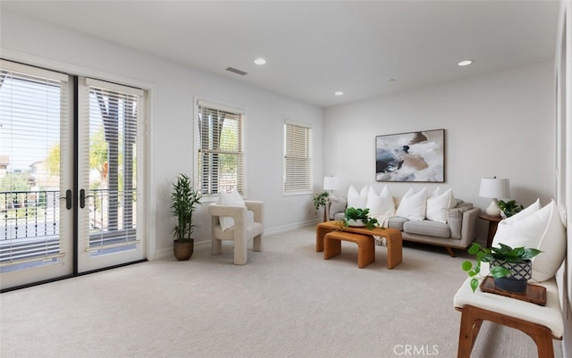 26 Via Fontibre, San Clemente, CA 92673 - living room with carpet flooring, recessed lighting, and baseboards