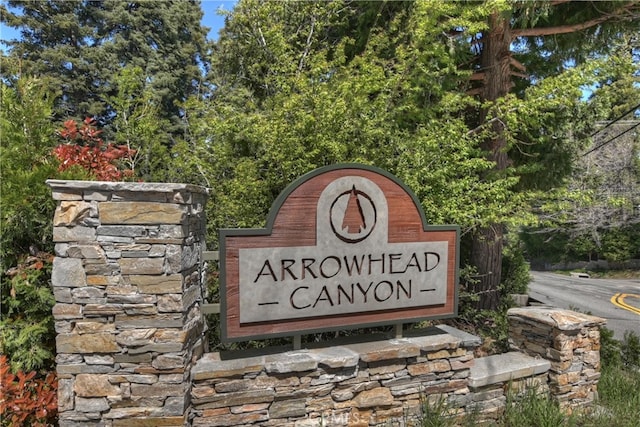 view of community sign
