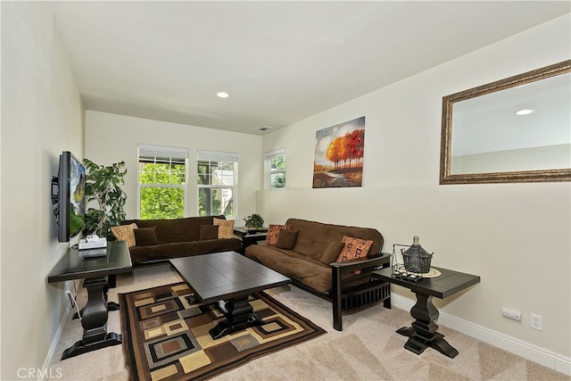455 Clearwater Ln, Lake Arrowhead, CA 92352 - living area featuring carpet floors and recessed lighting