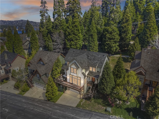 455 Clearwater Ln, Lake Arrowhead, CA 92352 - aerial view at dusk of a residential view