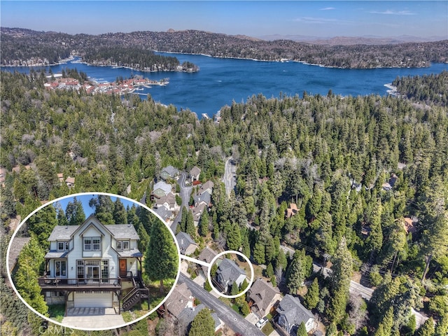 455 Clearwater Ln, Lake Arrowhead, CA 92352 - drone / aerial view of a large body of water and a forest