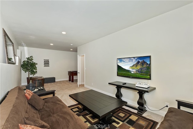 455 Clearwater Ln, Lake Arrowhead, CA 92352 - living room featuring light colored carpet and recessed lighting