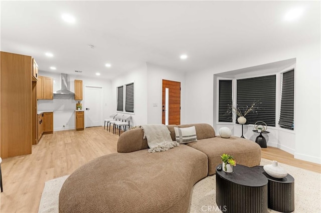 4926 Templeton St, Los Angeles, CA 90032 - living room with recessed lighting, baseboards, and light wood-type flooring