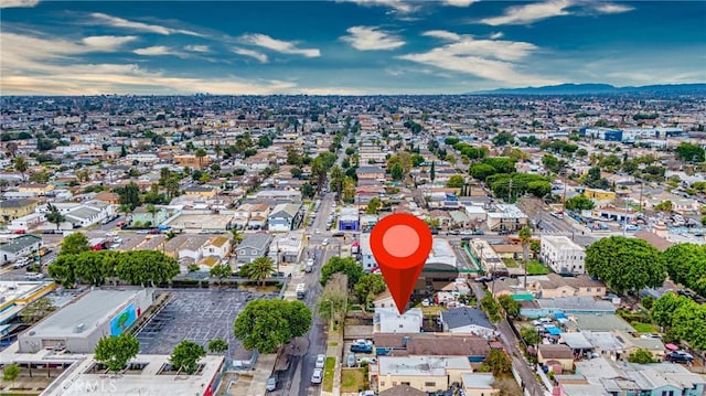 bird's eye view with a mountain view
