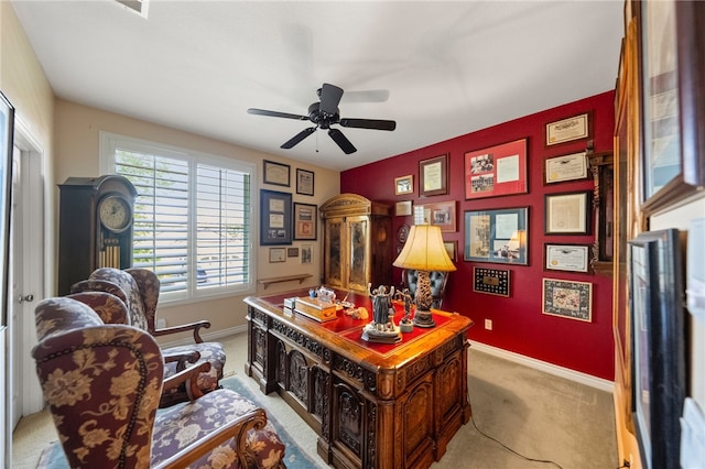 33931 Baystone St, Temecula, CA 92592 - office space featuring light carpet and a ceiling fan