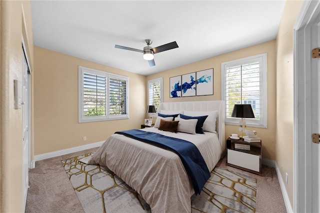 33931 Baystone St, Temecula, CA 92592 - carpeted bedroom featuring multiple windows, baseboards, and a ceiling fan