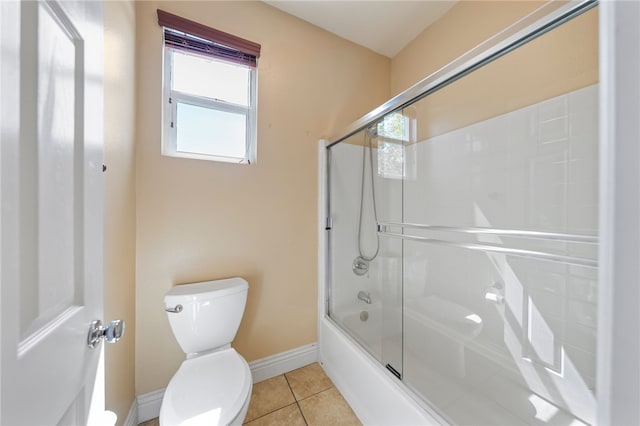 33931 Baystone St, Temecula, CA 92592 - full bathroom with toilet, enclosed tub / shower combo, tile patterned floors, and baseboards