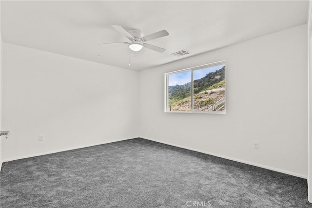 26145 Gravett Pl, Saugus, CA 91350 - carpeted spare room with visible vents, a ceiling fan, and baseboards