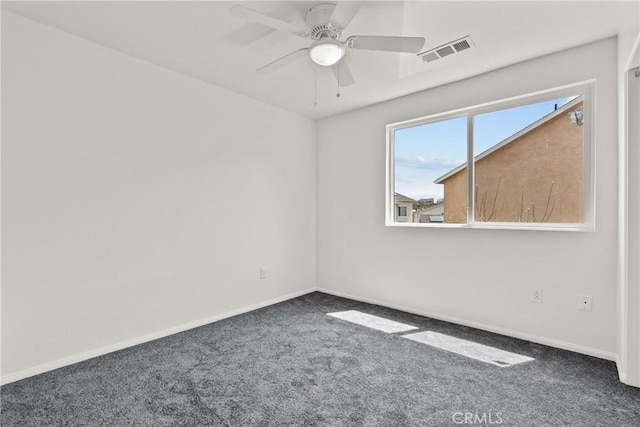26145 Gravett Pl, Saugus, CA 91350 - carpeted empty room with visible vents, ceiling fan, and baseboards