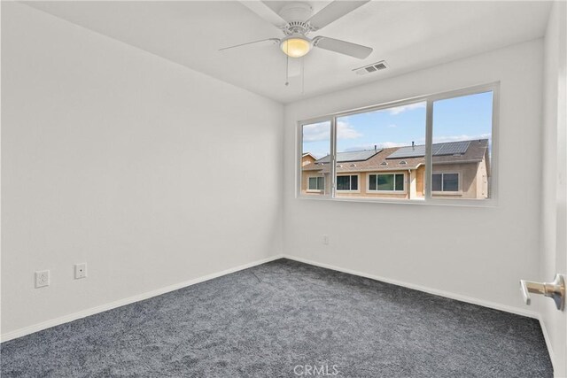 26145 Gravett Pl, Saugus, CA 91350 - carpeted spare room with a ceiling fan, visible vents, and baseboards